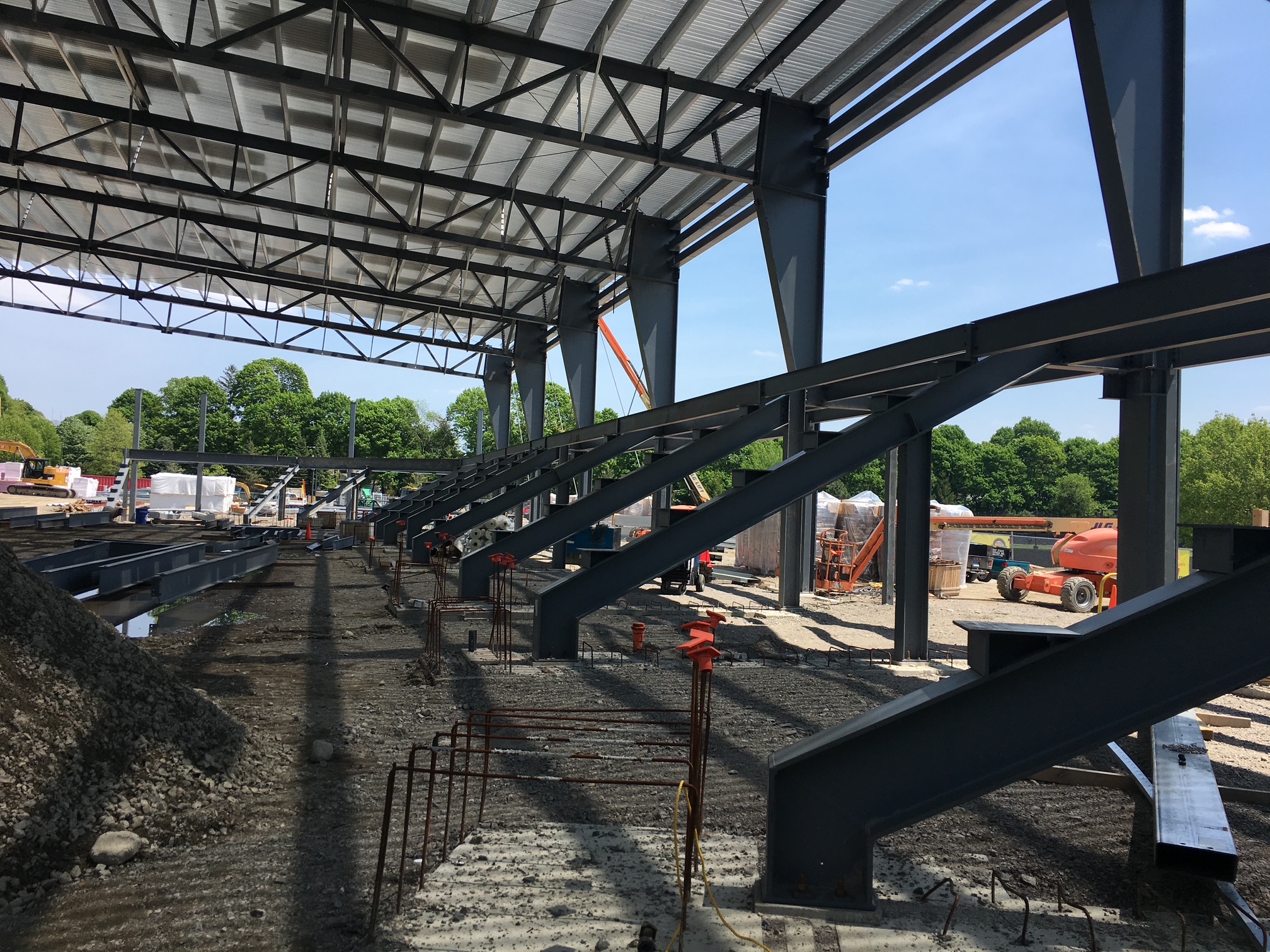 Integrated structural-steel building system at Bentley University